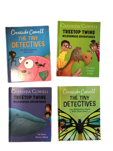 The Tiny Detectives and Treetop Twins by Cressida Cowell (the Author of "How to Train your Dragon") - a 4 book lot