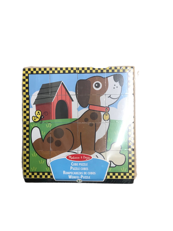 BRAND NEW Melissa & Doug Wooden Cube Puzzle - Pets- 6 puzzles in one!