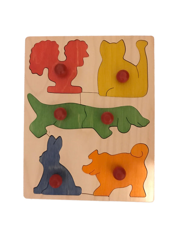 Handcrafted wooden knob puzzle