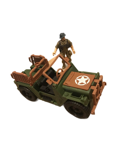 Soldier and Army Jeep