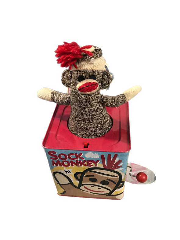 Sock Monkey Jack-in-the-box