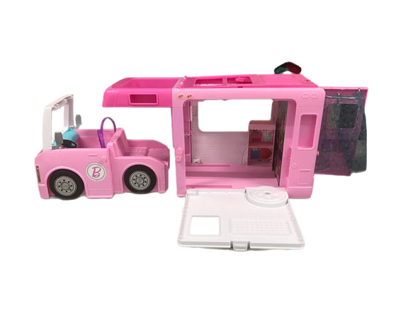 Barbie Camper Playset, 3-In-1 Dreamcamper with Pool, Transforms Into Truck, Boat and House