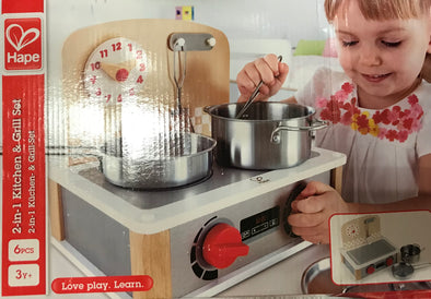 BRAND NEW Hape 2-in-1 Kitchen & Grill Set