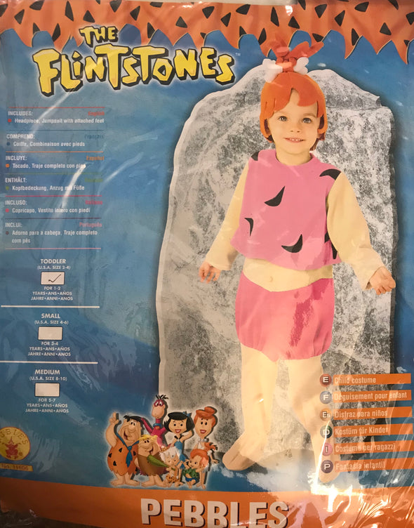 BRAND NEW Pebbles from the Flintstones Costume (Ages 1-2 and 3-4)