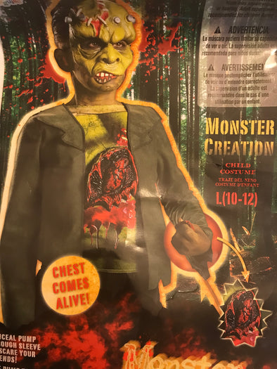 BRAND NEW monster creation costume - with chest that comes alive! (Age 10-12)